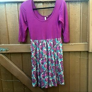 Frenchi Purple Floral Dress